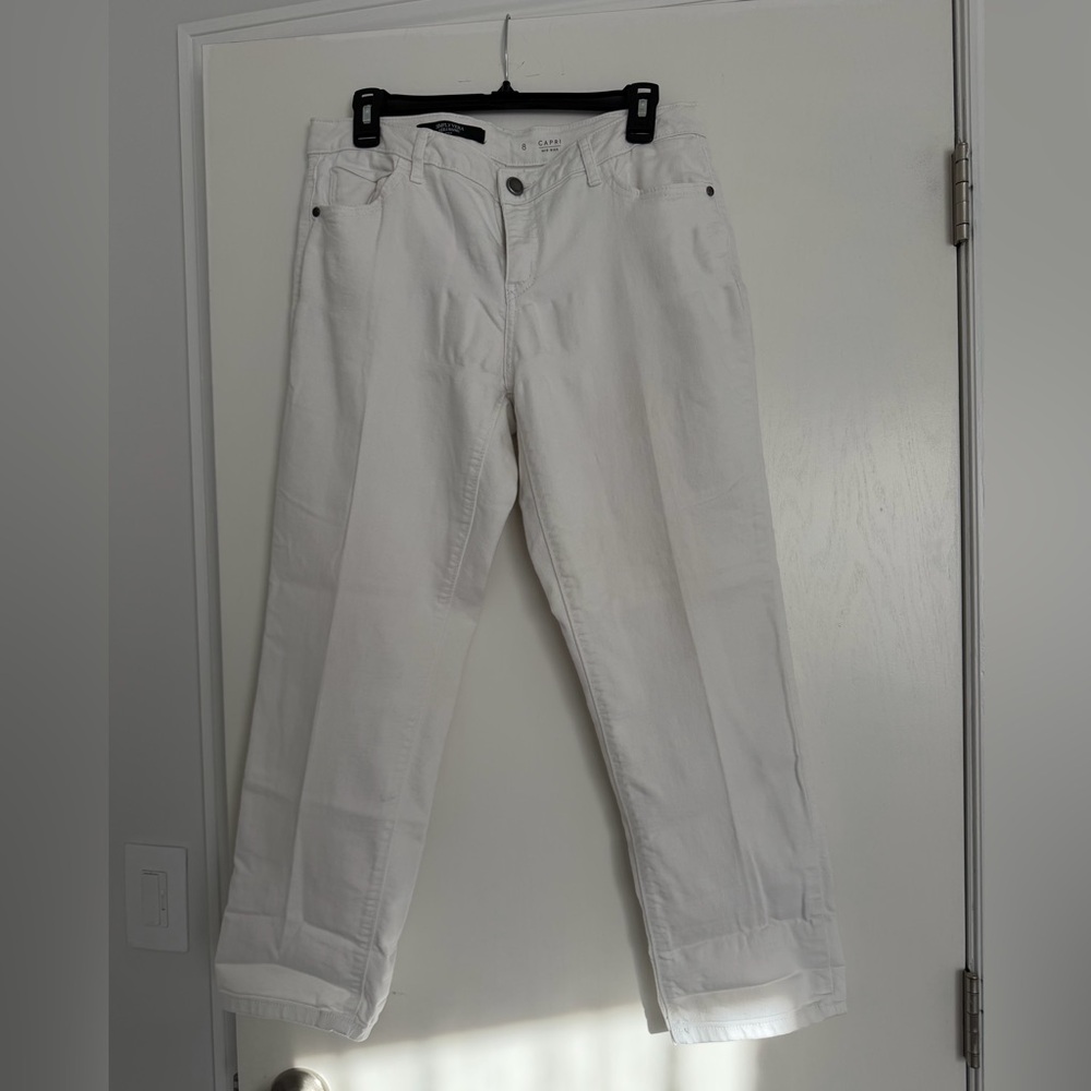 Simply Vera Vera Wang White Straight Leg Crop Jeans